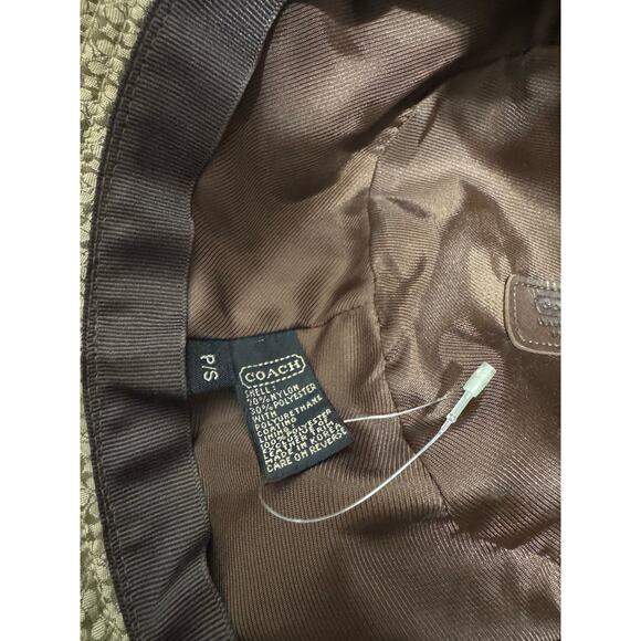 Coach Signature Jacquard Bucket Hat Leather Trim Size Small - Picture 5 of 5